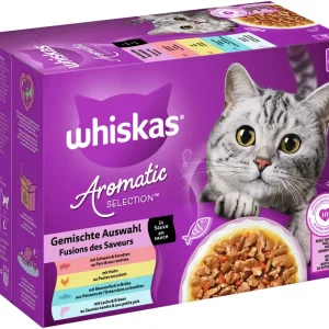 Whiskas AROMATIC 1+ Gemischte Auswahl in Sauce.12 x 85 g Rabatt